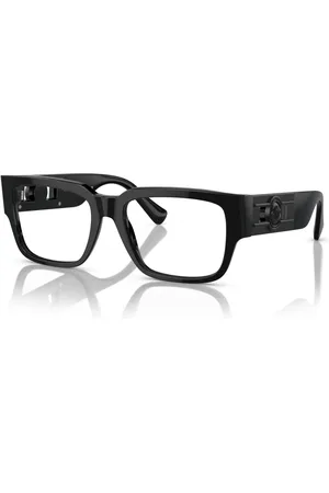 VERSACE Tilbehør, unisex, Sort, 55 MM, Sorte Briller med Logo