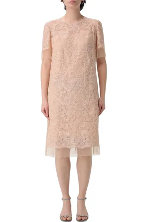 ERMANNO SCERVINO Kjole, Dame, , S, Tyl, Elegant Kortærmet Blondekjole