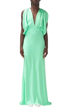 Pinko Kjole, Dame, Grøn, 2XS, Uld, Elegant Sort Maxi Kjole Ærmeløs