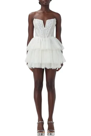ANIYE BY Kjole, Dame, Hvid, L, Uld, Sort Corsage Mini Kjole