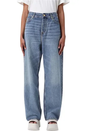 Ganni Jeans, Dame, Blå, W29, Denim, Moderne Wide Leg Denim Jeans
