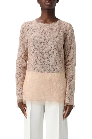 ERMANNO SCERVINO Strik, Dame, , L, Tyl, Elegant Blondebluse