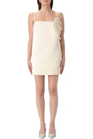 Elisabetta Franchi Kjole, Dame, , L, Satin, Blomsterpyntet Mini Kjole