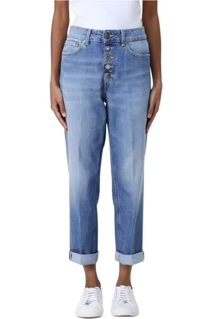 Dondup Jeans, Dame, Blå, W24, Bomuld, Blå Button Fly Jeans til Kvinder