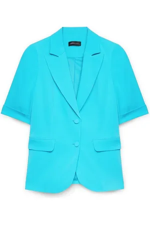 Fiorella rubino Jakke, Dame, Blå, 4XL, Polyester, Blazer med korte ærmer