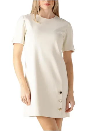 Twin-Set Kjole, Dame, , L, Uld, Creme Mini Kjole Charme