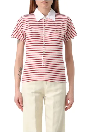 Golden Goose Top, Dame, , M, Broderet Polo Shirt Elfenben Kvinde