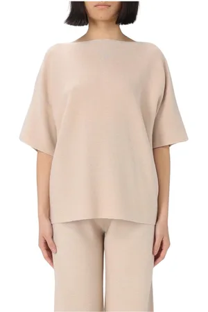 Fabiana Filippi Top, Dame, Lyserød, M, Grå Bådhals Sweater Afslappet Pasform