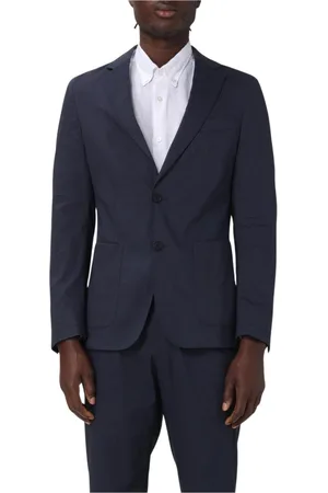 HUGO BOSS Jakke, Herre, Blå, 2XL, Uld, Blå Afslappet Pasform Blazer