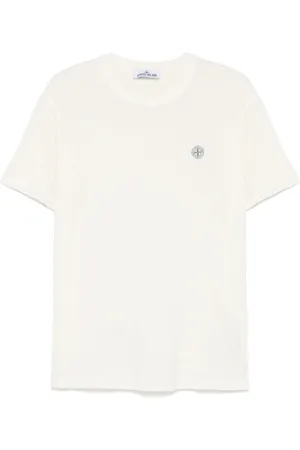 Stone Island Top, Herre, Hvid, M, Bomuld, Elegant Ivory T-shirt & Polo