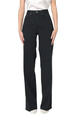 Dondup Jeans, Dame, Sort, W25, Bomuld, Sorte Wide Leg Jeans til Kvinder