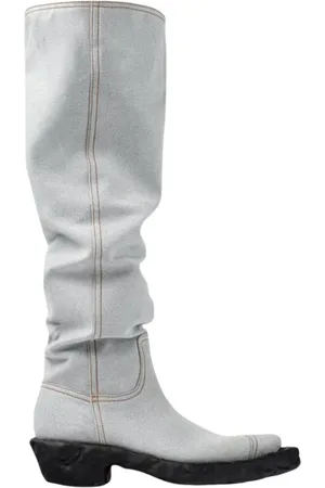 Camper Sko, Dame, Blå, 40 EU, Denim, Blå Denim Cowboy Støvler Slouchy