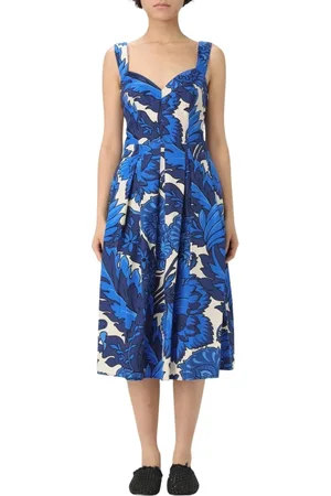 Etro Kjole, Dame, Blå, XS, Blå Blomstret Midi Kjole Elegant Stil