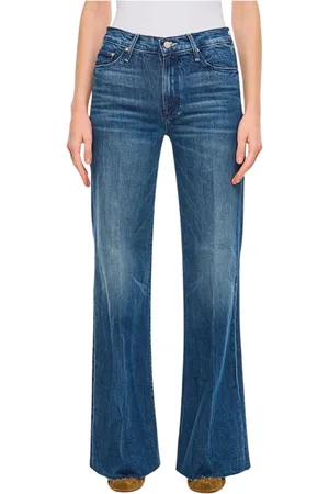 Mother Jeans, Dame, Blå, W30, Uld, Stilfulde Wide Leg Jeans