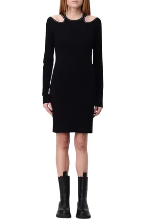 Liu Jo Kjole, Dame, Sort, XS, Sort Ribstrikket Minikjole