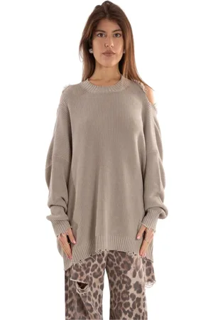 ANIYE BY Strik, Dame, Grå, M, Rygløs Rippet Sweater