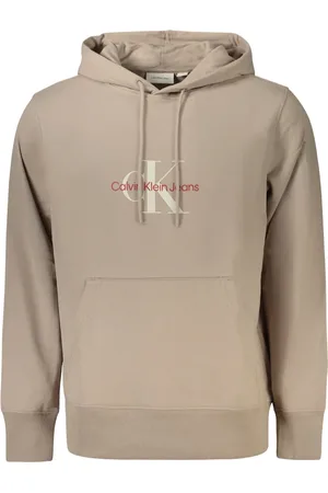 Calvin Klein Sweathshirts & Hoodies, Herre, , L, Bomuld, hættetrøje med central lomme og logo