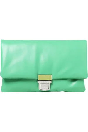 Msgm Taske, Dame, Grøn, ONE SIZE, Uld, Grøn Foldover Clutch Taske