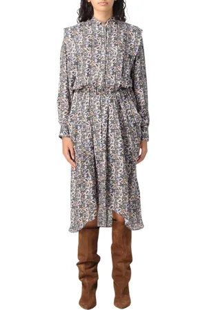 Isabel Marant Kjole, Dame, Sort, M, Blomstret Midi Skjortekjole