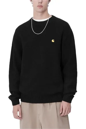 Carhartt Strik, Herre, Sort, S, Uld, Sort Guld Sweater Stilfuldt Minimalistisk Design