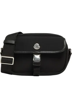Moncler Taske, Dame, Sort, ONE SIZE, Uld, Sort Skuldertaske med Spænde Lukning