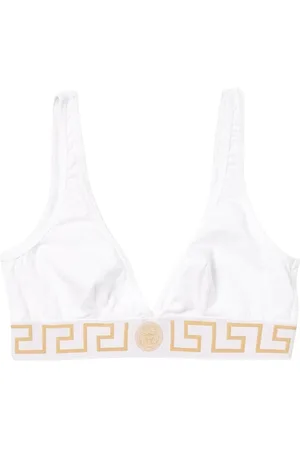 VERSACE Top, Dame, Hvid, L, Bomuld, Nøglebånd Trekant Bralette