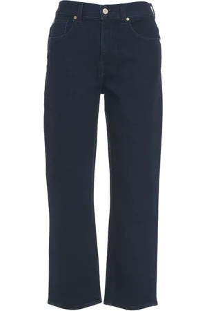 7 for all Mankind Jeans, Dame, Blå, W27, Bomuld, Straight Jeans