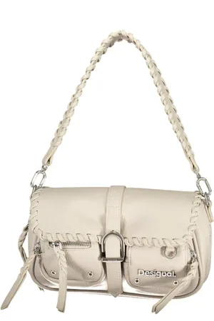 Desigual Taske, Dame, Hvid, ONE SIZE, Uld, Hvid Skuldertaske med Aftagelige Stropper