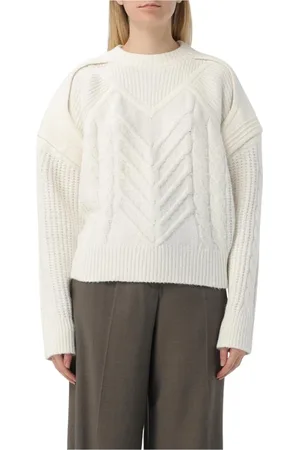 IRO Strik, Dame, Hvid, XS, Uld, Hvid Kabelstrik Sweater