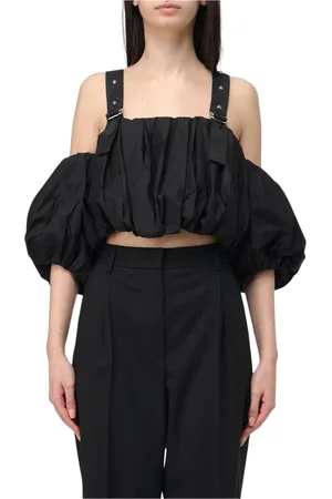Pinko Bluser & Skjorter, Dame, Sort, XS, Bomuld, Firkantet hals top, Moderne design
