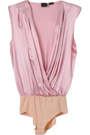 Pinko Top, Dame, Lyserød, M, Uld, Elegant V-Neck Bluse