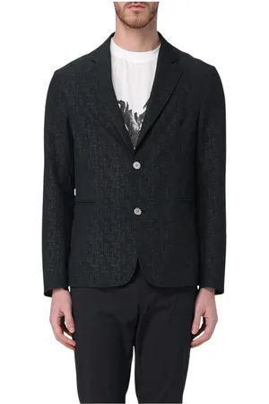 Emporio Armani Jakke, Herre, Sort, 2XL, Sort lynlåsjakke, moderne stil