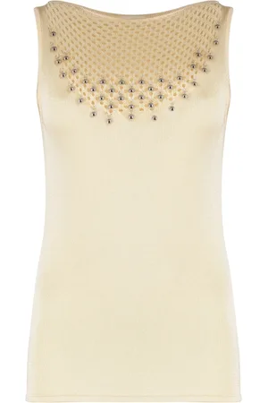 Paco rabanne Top, Dame, , XS, Strikket top med metalperler