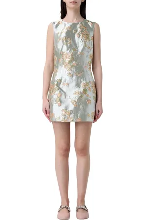 Staud Kjole, Dame, Flerfarvet, XS, Elegant Mint Midi Kjole
