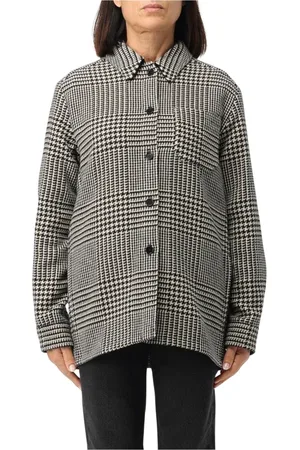 A.P.C. Jakke, Dame, Flerfarvet, 2XS, Uld, Multifarvet Oversized Houndstooth Skjorte