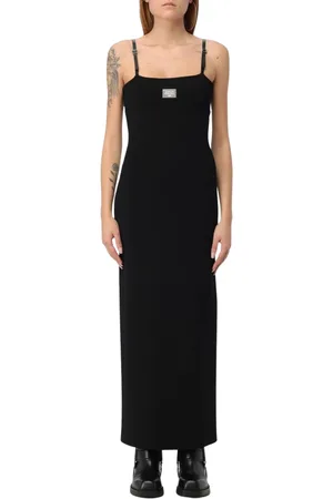 Acne Studios Kjole, Dame, Sort, S, Sort Ribstrikket Maxikjole Ærmeløs