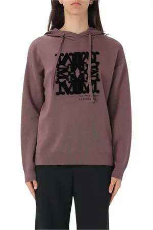 Max Mara Sweathshirts & Hoodies, Dame, Lilla, M, Uld, Kamel Hættet Strik Trøje