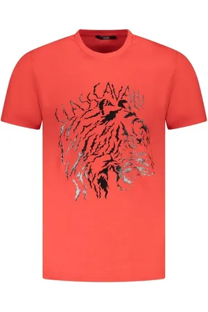 Roberto Cavalli Top, Herre, Rød, M, Bomuld, Rød Grafisk T-shirt til Mænd