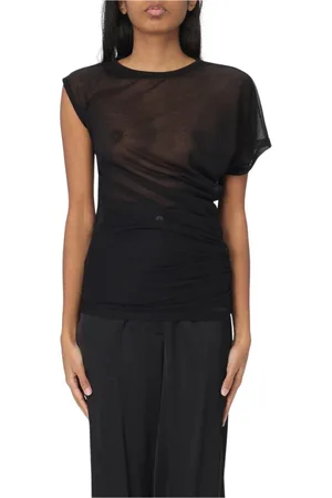 Pinko Bluser & Skjorter, Dame, Sort, M, Polyester, Elegant Mesh Strik Top