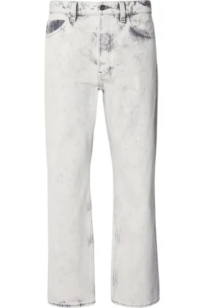 HUGO BOSS Jeans, Herre, Hvid, W30, Bomuld, Vasket bomuld herre jeans med logo