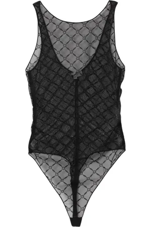 Elisabetta Franchi Top, Dame, Sort, XS, Sort Mesh Ærmeløs Elegant Top