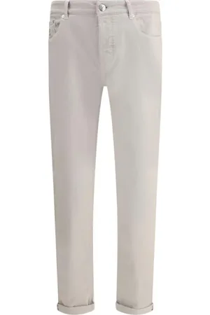Brunello Cucinelli Jeans, Herre, , M, Bomuld, Klassiske bomuldsjeans med læderpatch