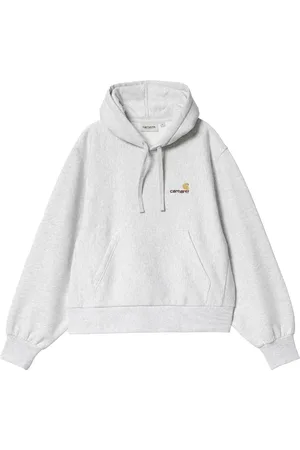 Carhartt Sweathshirts & Hoodies, Dame, Grå, S, Bomuld, American Script hættetrøje i Ash Heather