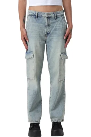 7 for all Mankind Jeans, Dame, Blå, W28, Bomuld, Blå Cargo Jeans til Kvinder