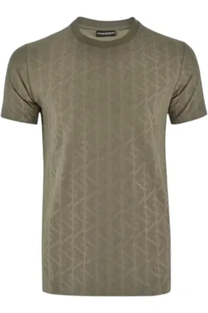 Emporio Armani Top, Herre, Brun, XL, Nylon, Nylon T-shirt med frontlogo