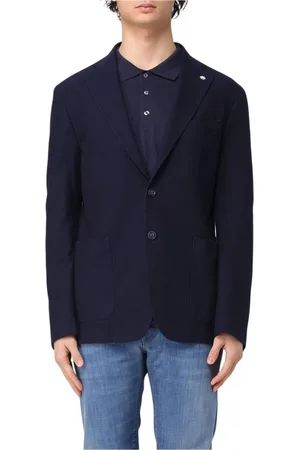 Manuel Ritz Jakke, Herre, Blå, XL, Uld, Blå Strikblazer