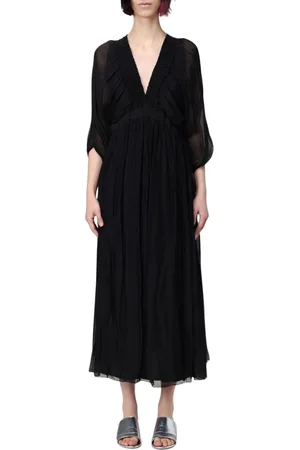 Kaos Kjole, Dame, Sort, L, Blå Elegant Midi Kjole Kvinder