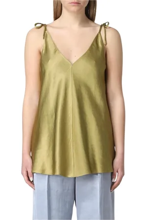 ALYSI Top, Dame, Grøn, S, Grøn Silke Tank Top