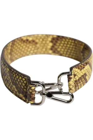 Dolce & Gabbana Taske, Dame, Gul, ONE SIZE, Uld, Gul eksotisk læder taske skulderrem