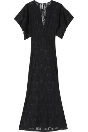 Elisabetta Franchi Kjole, Dame, Sort, XS, Elegant Sort Midi Kjole med Bælte